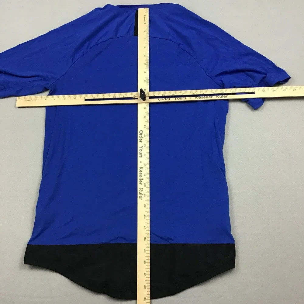 Nike Tech Shirt Men Small Blue Solid Short Sleeve Zip Pocket Crew Pullover S